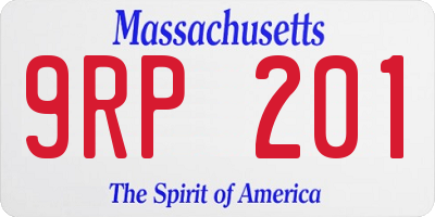 MA license plate 9RP201