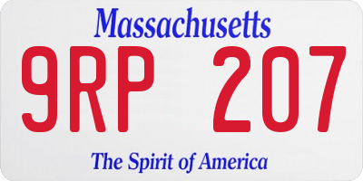 MA license plate 9RP207