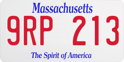MA license plate 9RP213