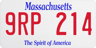 MA license plate 9RP214