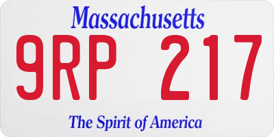 MA license plate 9RP217