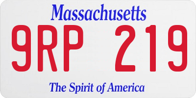 MA license plate 9RP219