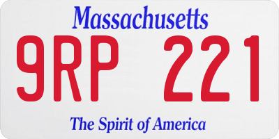 MA license plate 9RP221