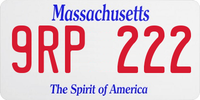 MA license plate 9RP222