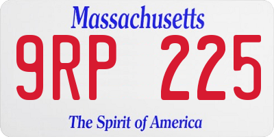 MA license plate 9RP225