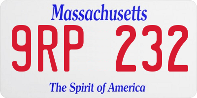 MA license plate 9RP232