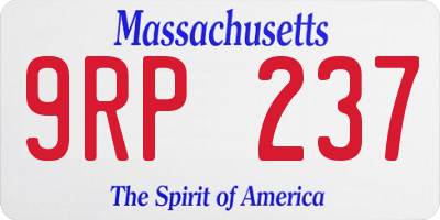 MA license plate 9RP237