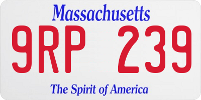MA license plate 9RP239