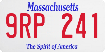 MA license plate 9RP241