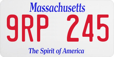MA license plate 9RP245