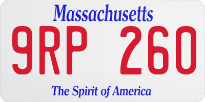 MA license plate 9RP260
