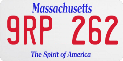 MA license plate 9RP262