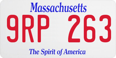 MA license plate 9RP263