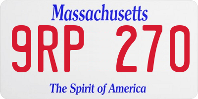 MA license plate 9RP270