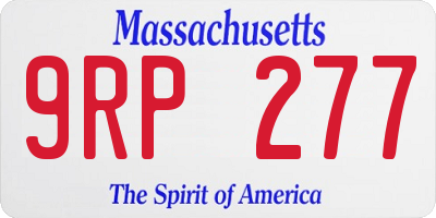 MA license plate 9RP277