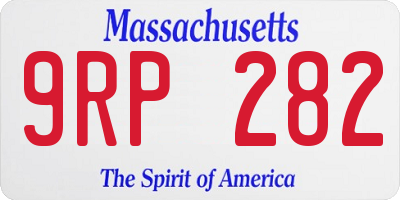 MA license plate 9RP282