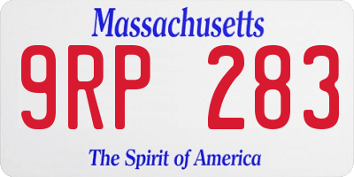 MA license plate 9RP283