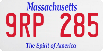 MA license plate 9RP285