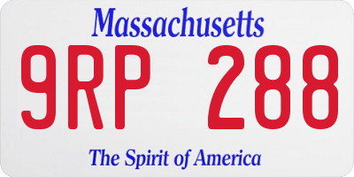MA license plate 9RP288