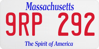 MA license plate 9RP292