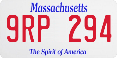 MA license plate 9RP294