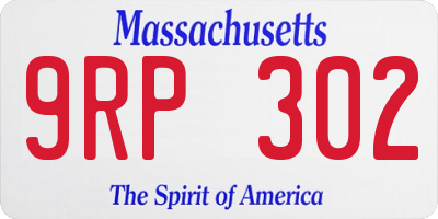MA license plate 9RP302