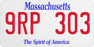 MA license plate 9RP303