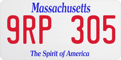MA license plate 9RP305