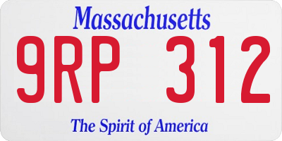 MA license plate 9RP312