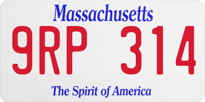 MA license plate 9RP314