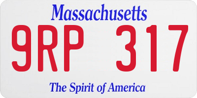 MA license plate 9RP317