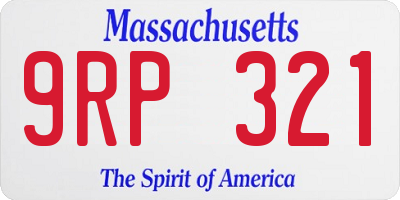 MA license plate 9RP321