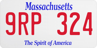 MA license plate 9RP324