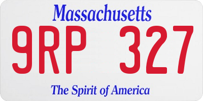 MA license plate 9RP327