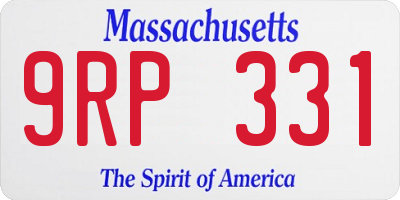 MA license plate 9RP331