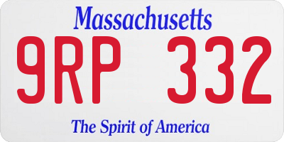 MA license plate 9RP332