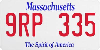 MA license plate 9RP335
