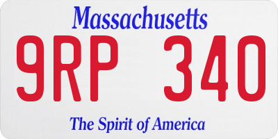 MA license plate 9RP340