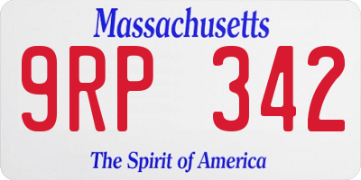 MA license plate 9RP342