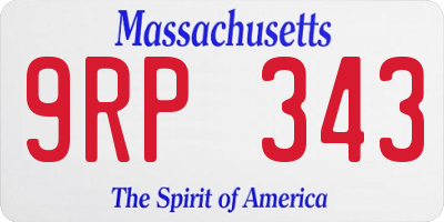 MA license plate 9RP343