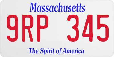 MA license plate 9RP345