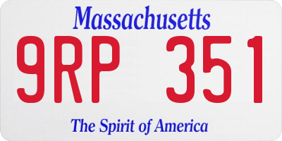 MA license plate 9RP351
