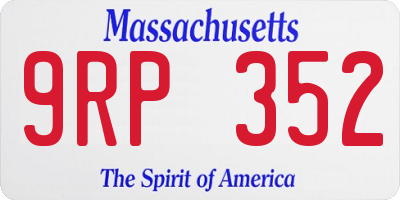 MA license plate 9RP352