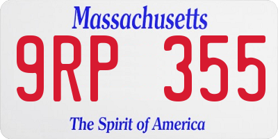 MA license plate 9RP355