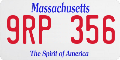 MA license plate 9RP356