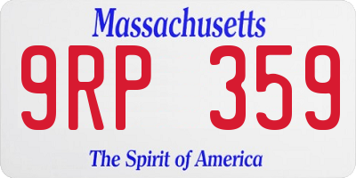 MA license plate 9RP359
