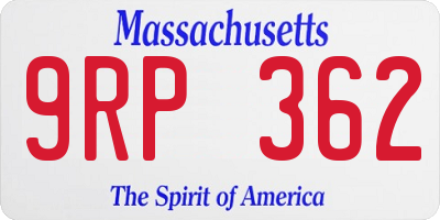 MA license plate 9RP362