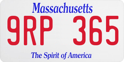MA license plate 9RP365