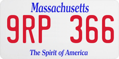 MA license plate 9RP366