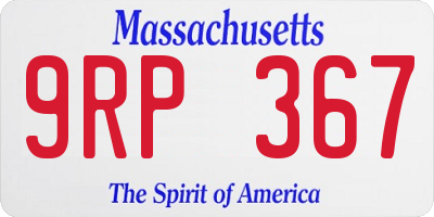 MA license plate 9RP367